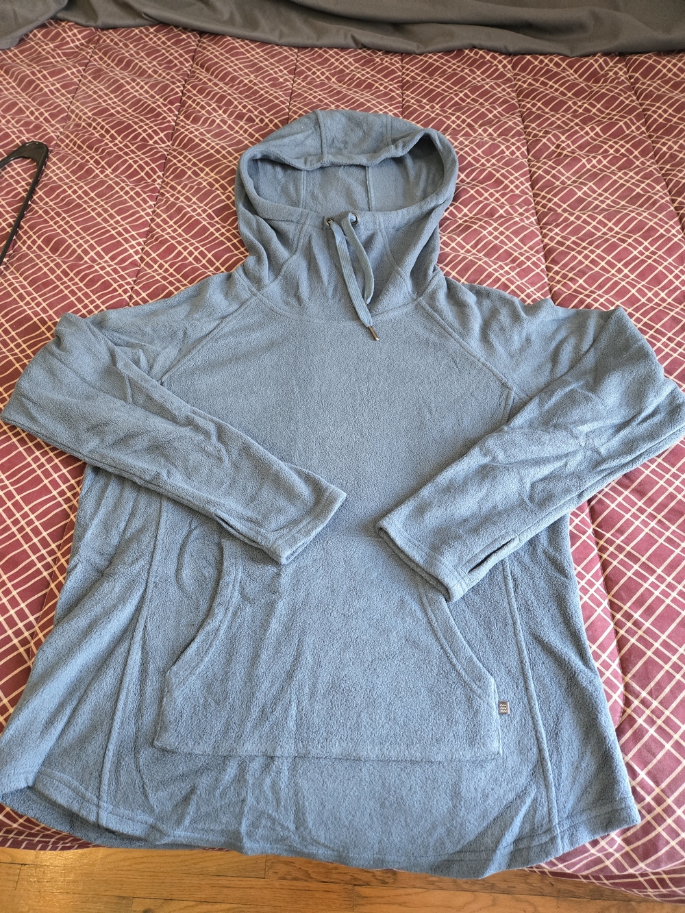 Women's Free Fly Blue Hooded Pullover Fleece Large